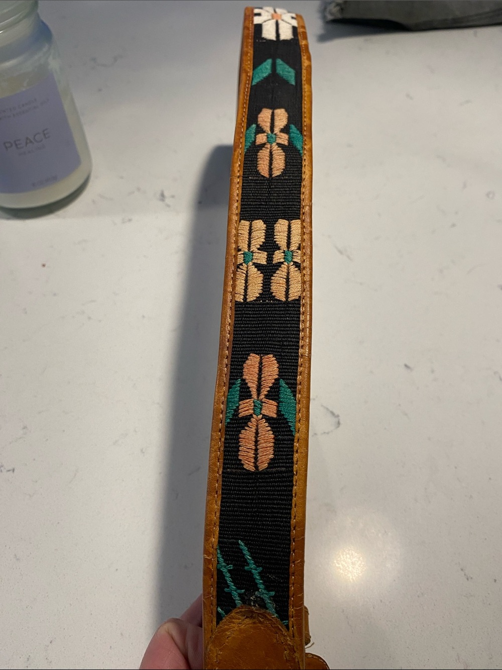 Vintage Brown belt. Sewn in accents. Unique Fits S/M - Picture 7 of 7